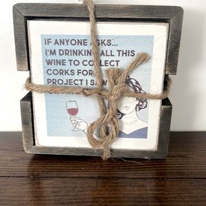 Coasters with funny wine jokes, 4